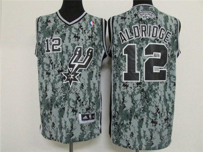 Maillot De Basket San Antonio Spurs LaMarcus Aldridge 12 Tissus Sportif Fans Edition Camouflage